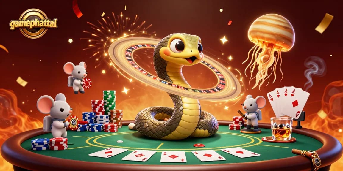 Engage with gamephattai's thrilling gameplay featuring vibrant 3D characters and casino elements.