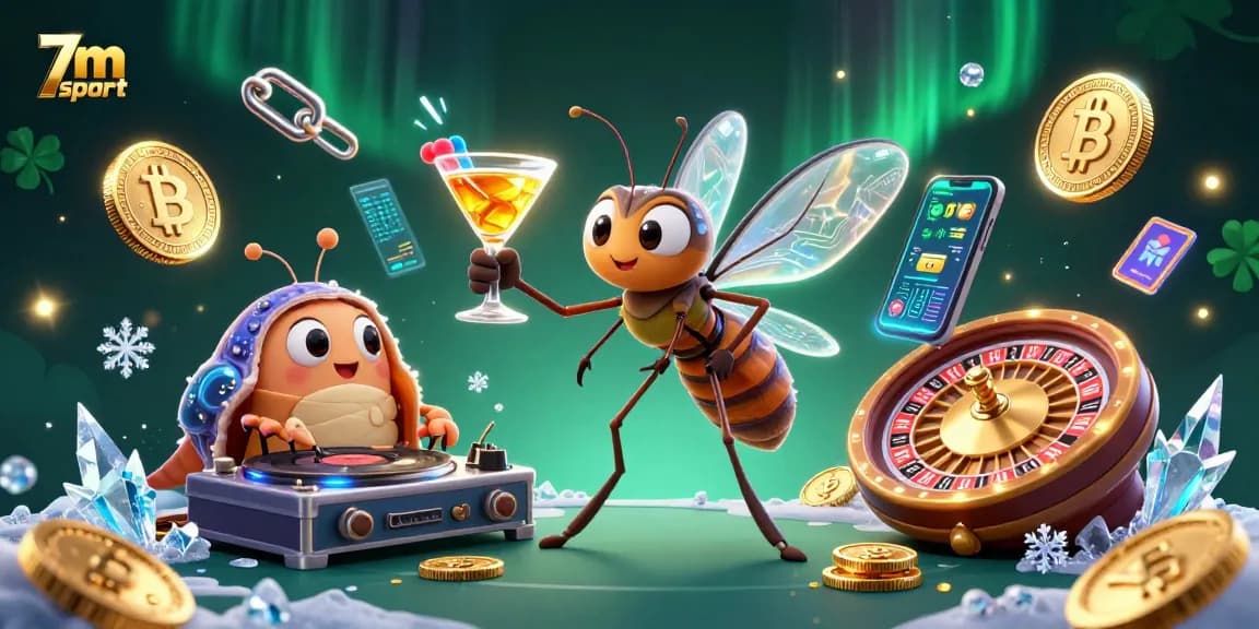 Experience the thrill of 7m sport with vibrant casino-themed digital illustration showcasing unique characters.