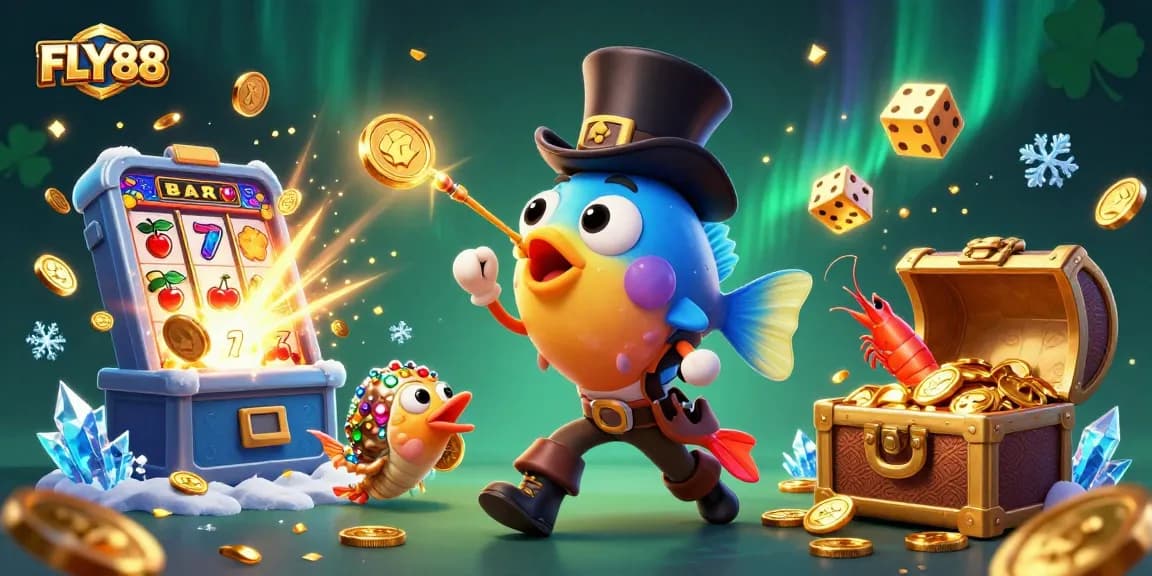 FLY88 showcases thrilling gameplay with a vibrant scene featuring characters and casino elements.