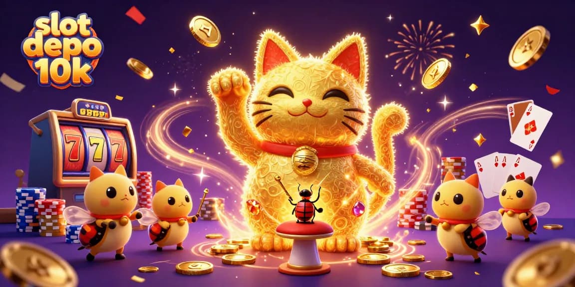 Experience the excitement of slot depo 10k with vibrant visuals of lucky symbols and jackpots.