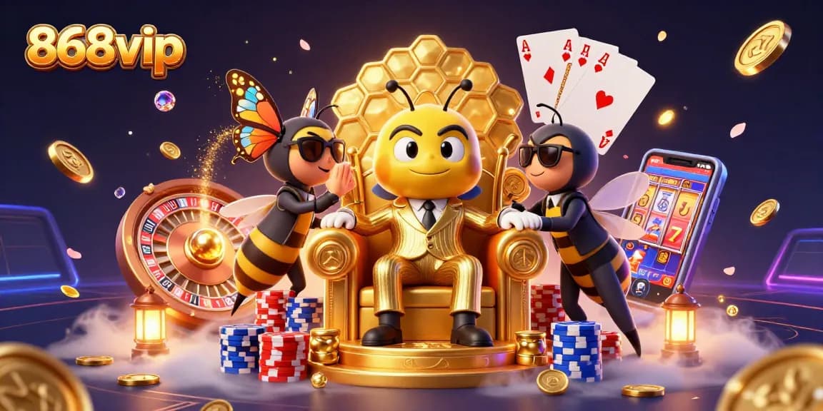 Experience exciting gameplay at 868vip with a bumblebee mob boss amidst casino elements.