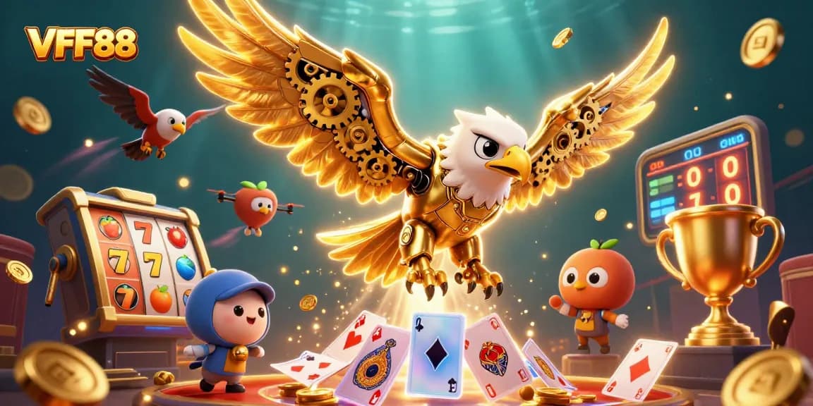 Experience thrilling jackpots at VFF88 with our creative, vibrant 3D illustration.
