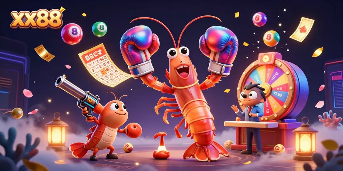 Experience thrilling action at xx88 with vibrant 3D characters showcasing dynamic lottery elements.