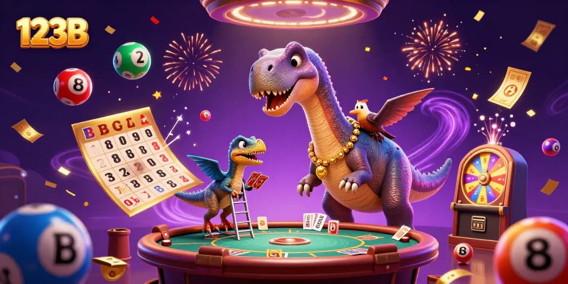 Engage in the vibrant world of 123B, featuring a dynamic 3D casino scene with colorful elements.