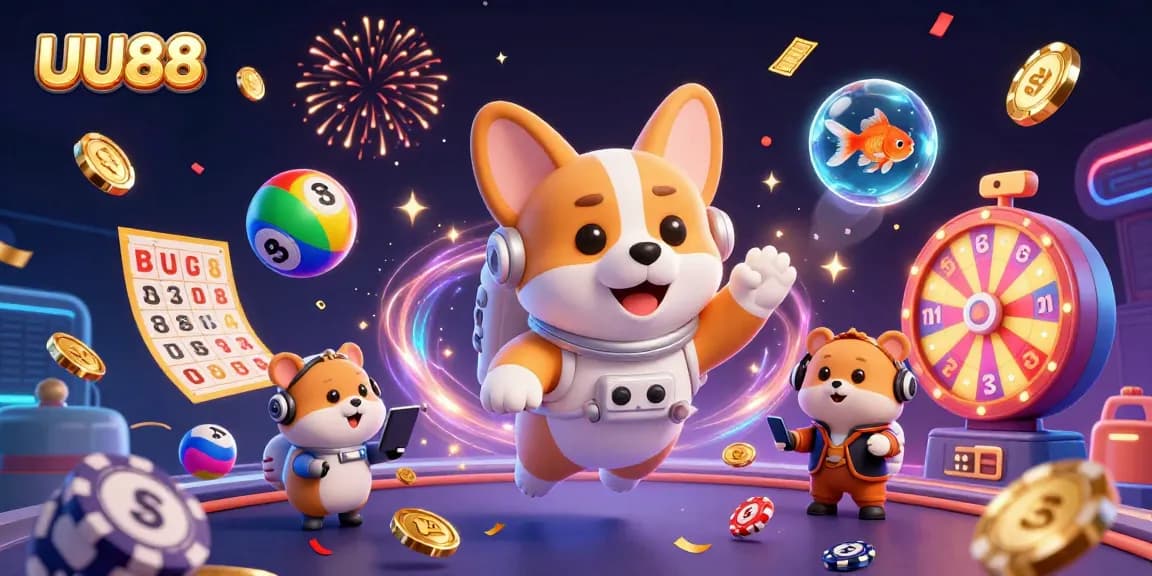 Experience exciting gameplay with UU88 in a cosmic casino filled with fun and animated characters.