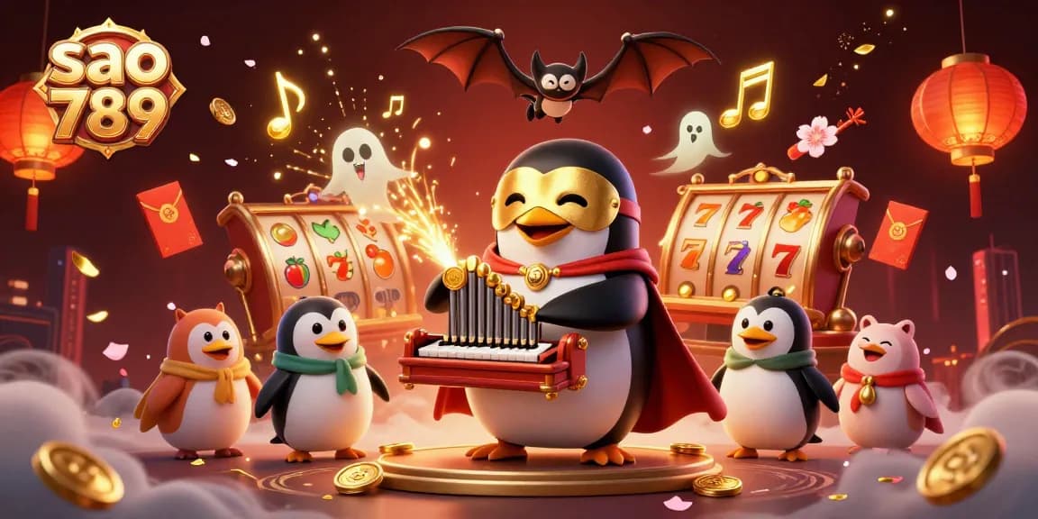 Shoot for golden fortunes with sao 789 in this vibrant 3D casino scene featuring jackpots and festive elements.