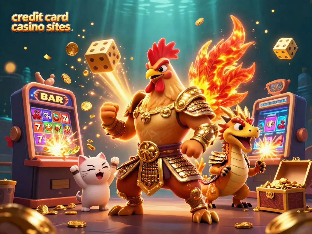 Engage with thrilling gameplay at credit card casino sites with vibrant visuals and iconic slot elements.