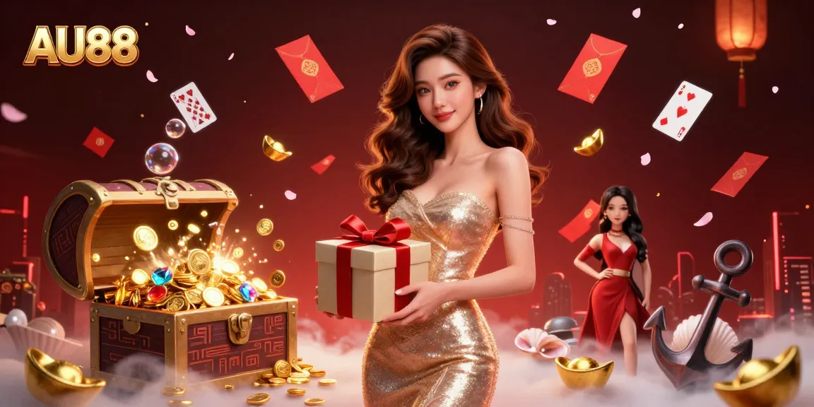 Engage with AU88's festive Lunar New Year casino atmosphere, featuring vibrant characters and dynamic gaming elements.