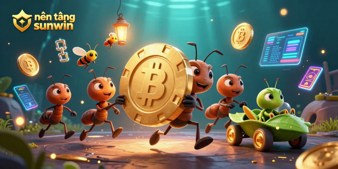 Experience thrilling gameplay with nền tảng sunwin and oversized golden poker chips in a whimsical heist scene.