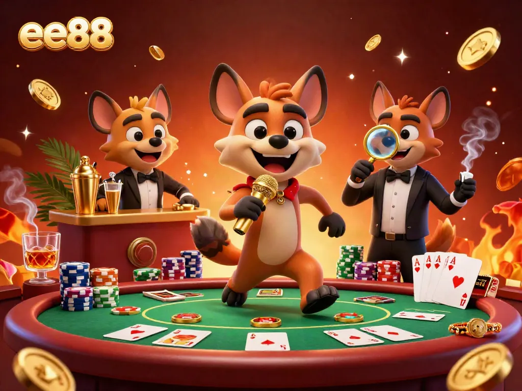 Hyena characters bring ee88 casino to life with comedy, drinks, and bouncer duties.