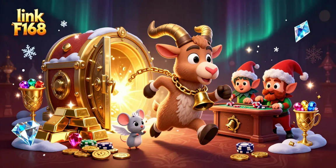 Experience the vibrant world of link F168 casino where animated characters steal poker chips among dazzling treasures.
