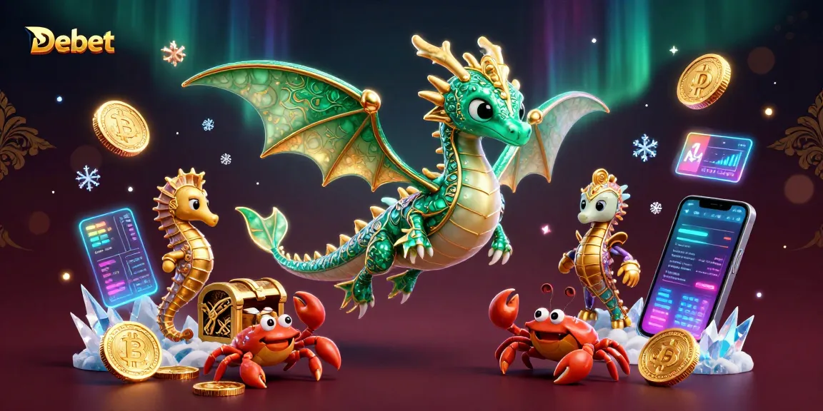 Bet on Debet with vibrant 3D animated characters and crypto elements, showcasing a dynamic casino experience.