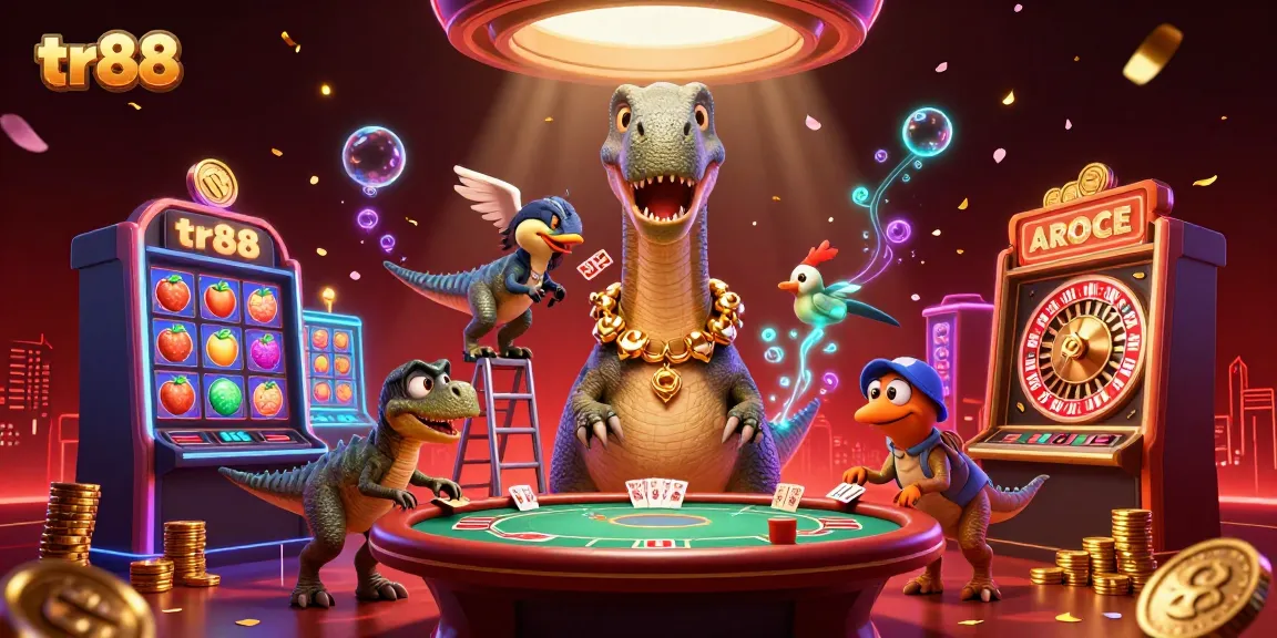 Tr88 showcases an exciting casino scene with characters and vibrant elements engaging in gameplay.