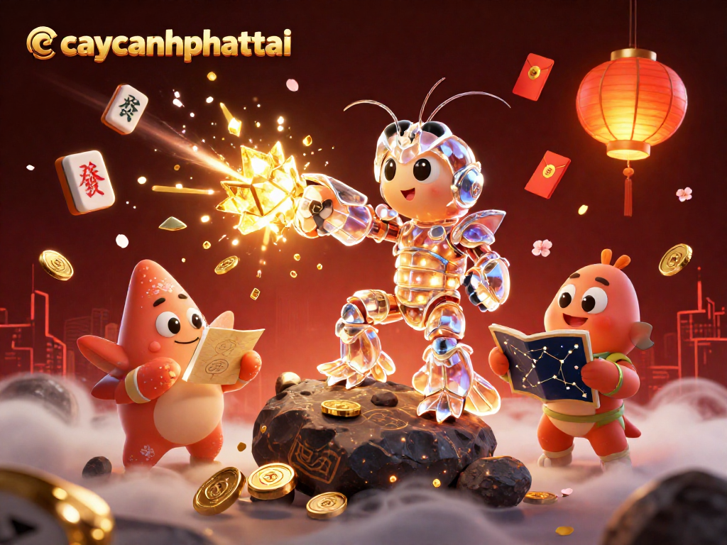 Engage with caycanhphattai's thrilling gameplay as a mantis shrimp punches through asteroids, unleashing golden rewards.