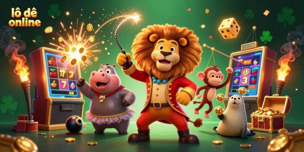 Experience exciting lô đề online gaming with thrilling characters and vibrant casino elements.