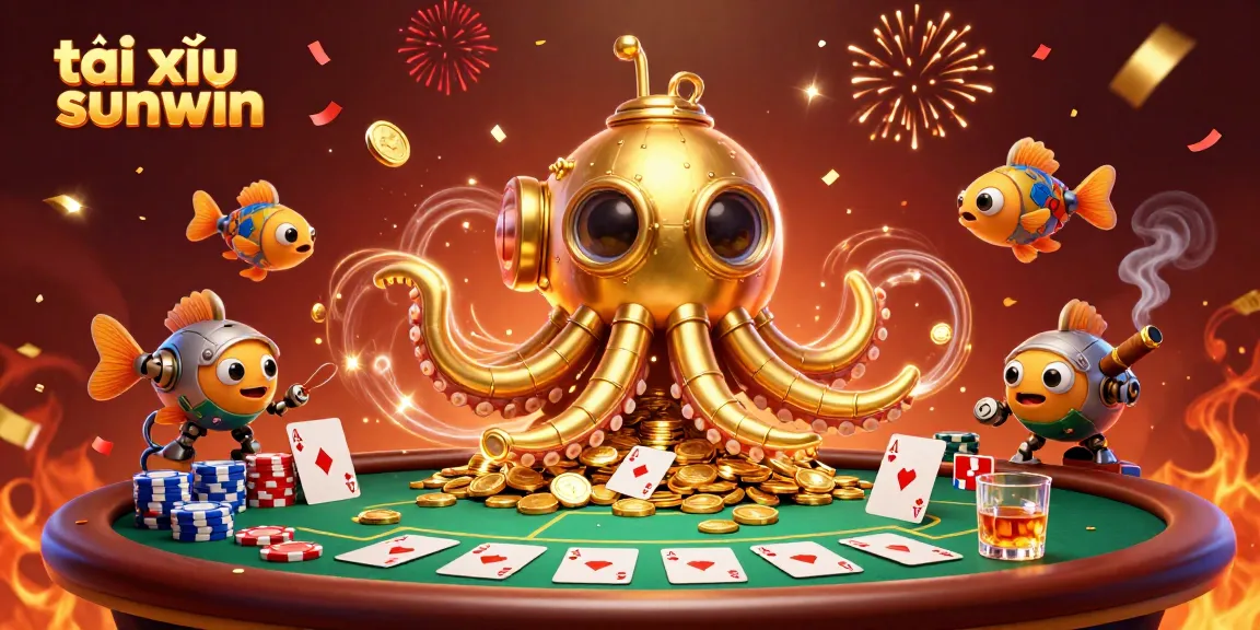 Engage in tài xỉu sunwin with the golden kraken amidst poker excitement and winning prizes.