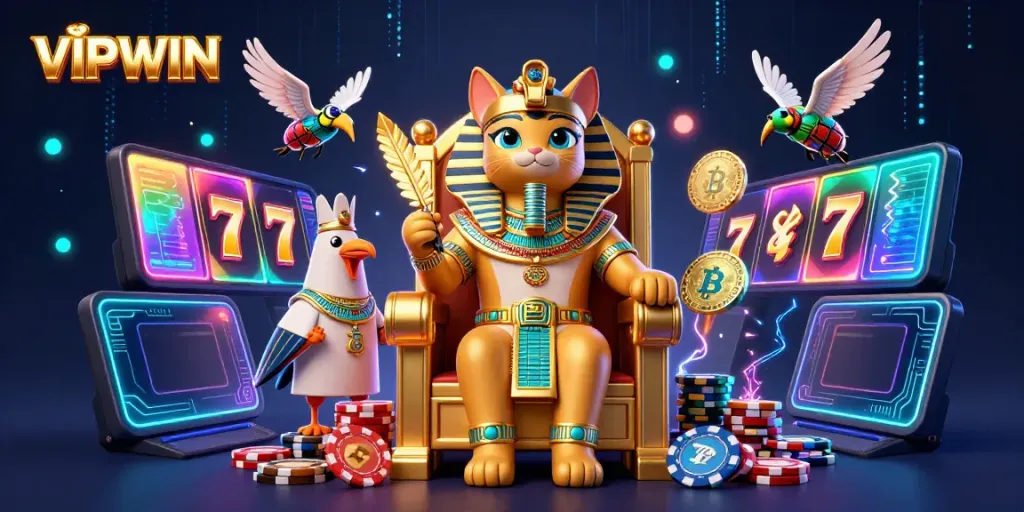 Experience unparalleled excitement at VIPWIN with dynamic gambling elements and engaging casino characters.