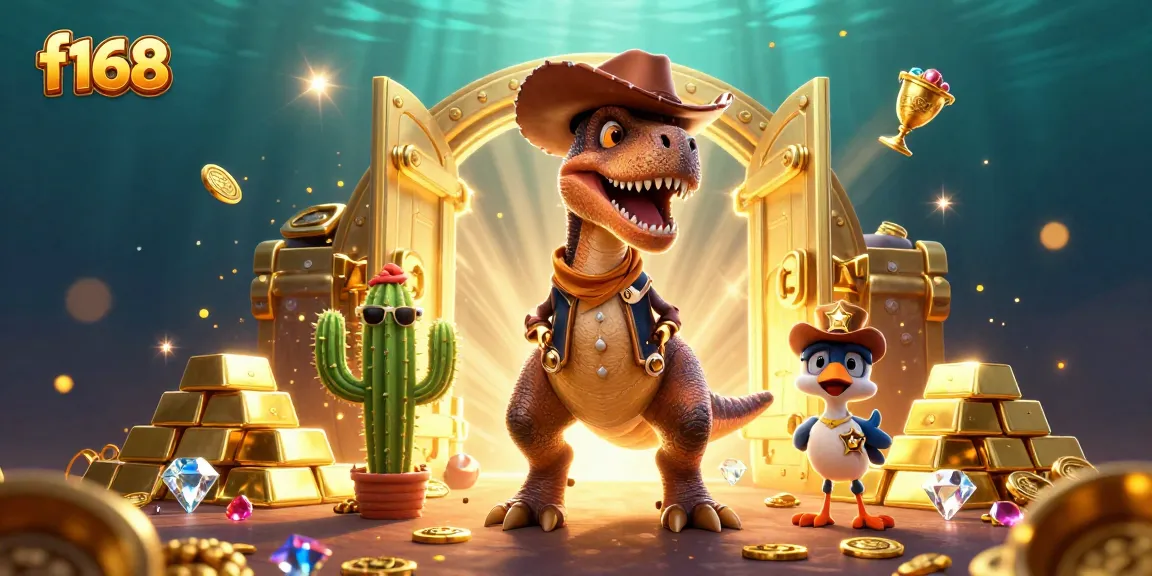 Experience the excitement of f168 casino with vibrant 3D characters and treasure elements!