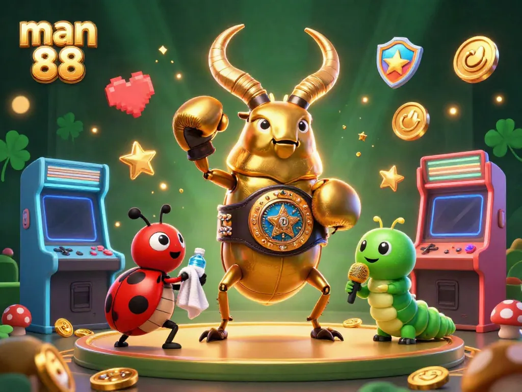 Experience thrilling gameplay at man 88 with an energetic and colorful casino-themed illustration.