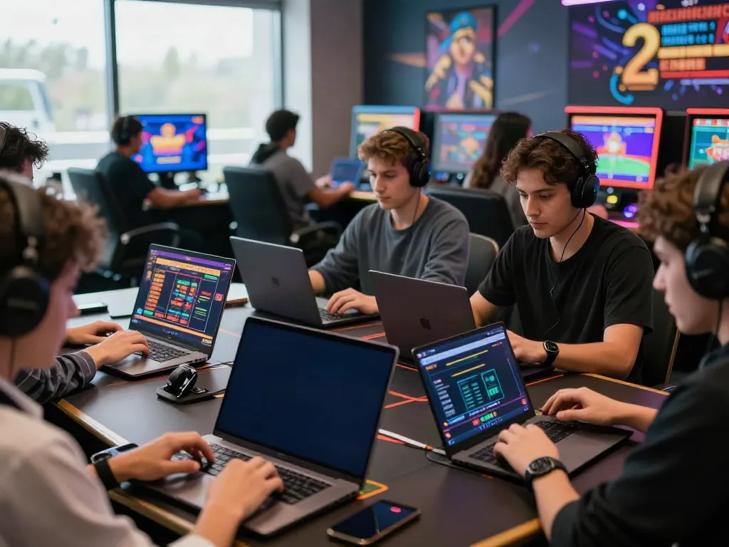 Enthusiastic players engaging in online betting activities at FB88's vibrant virtual casino.