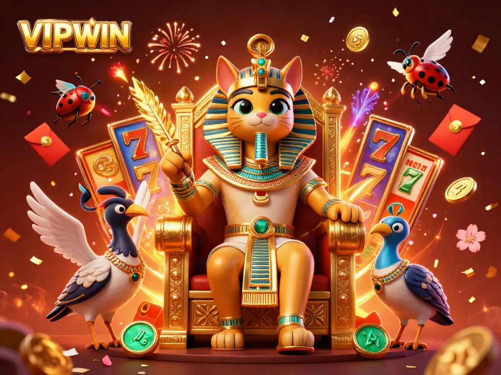 Engage with VIPWIN's exhilarating slot games amidst a vibrant casino atmosphere.