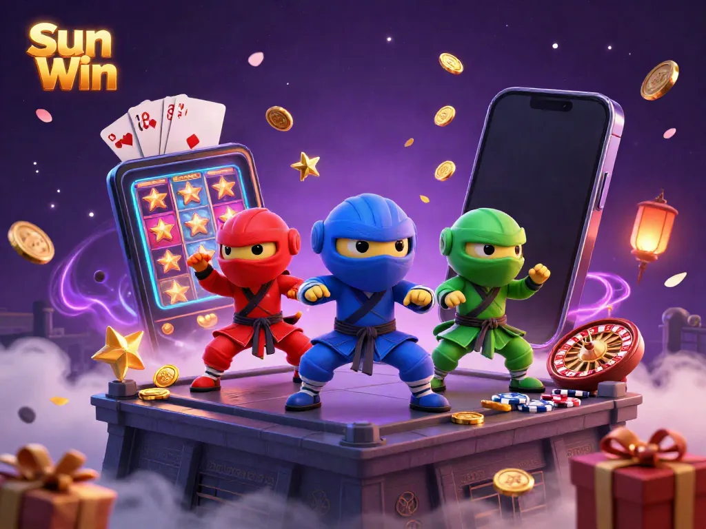 Experience thrilling moments in Sun Win with dynamic ninja chameleons and casino elements.