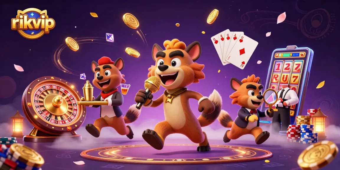 Experience the excitement of rikvip with lively hyenas in a vibrant casino atmosphere.
