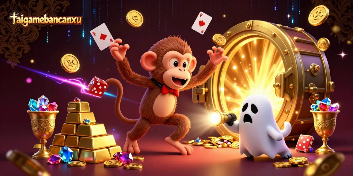 Engage in taigamebancaanxu's thrilling atmosphere with a poltergeist monkey and ghost-hunting puppy.