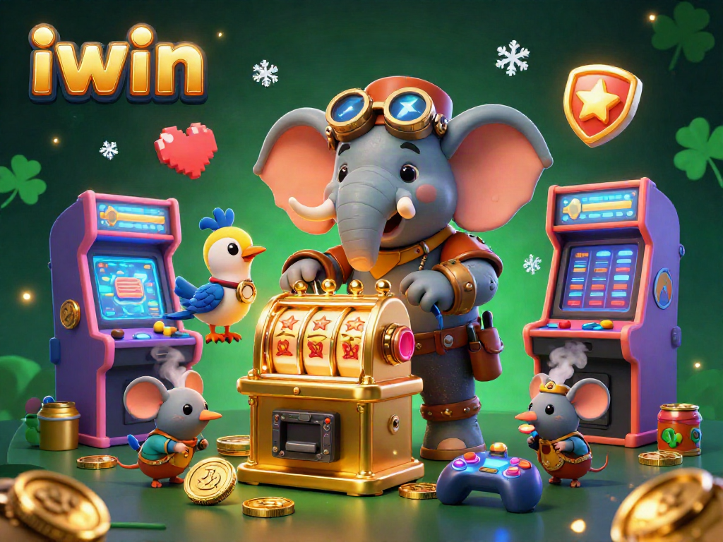 Spin the golden slot machine with iwin's colorful game elements and charming steampunk characters.