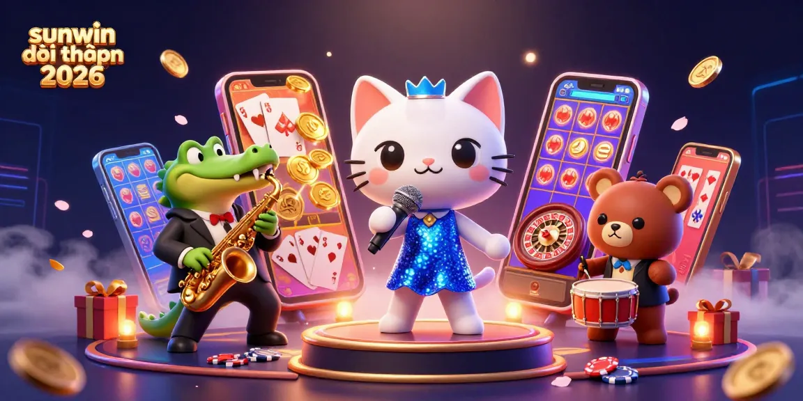 Engage with the vibrant world of sunwin đổi thưởng 2026 featuring animated cats performing live at a dynamic casino.