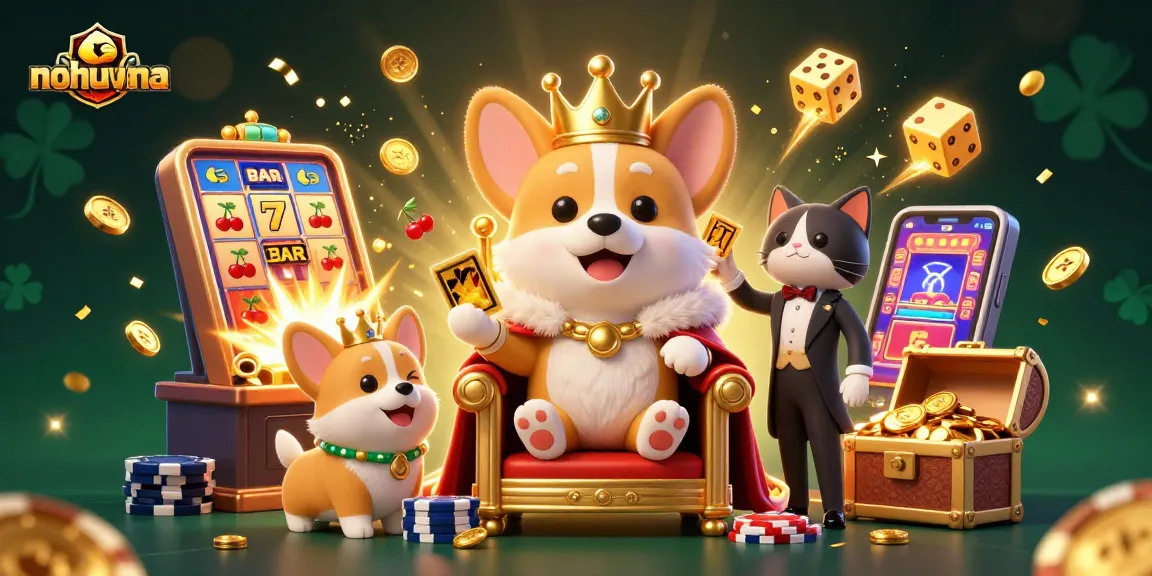 Experience the excitement of nohuvina from a royal corgi's throne amidst jackpot celebrations!