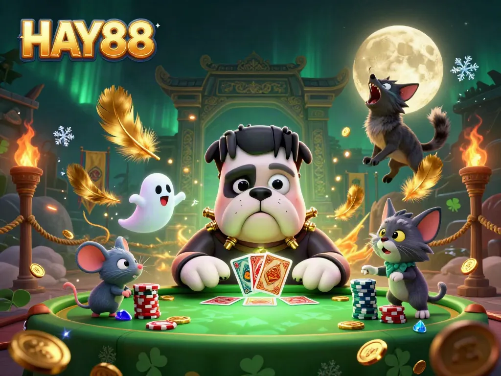 Experience thrilling gaming excitement at HAY88 with vibrant characters and dynamic casino elements.