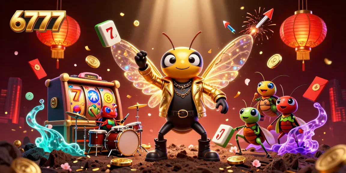 Experience thrilling gameplay with 6777, featuring a vibrant casino scene packed with dynamic slot elements and cartoon characters.