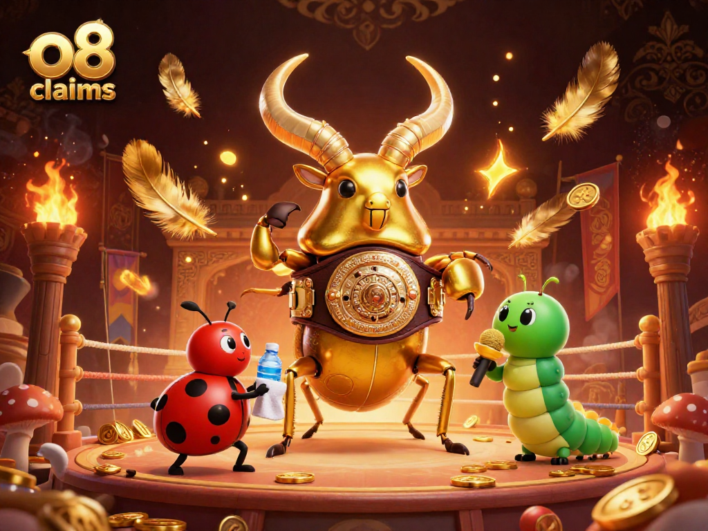 Engage in dynamic battles at O8 claims, where the golden stag beetle takes center stage in an exciting casino showdown.