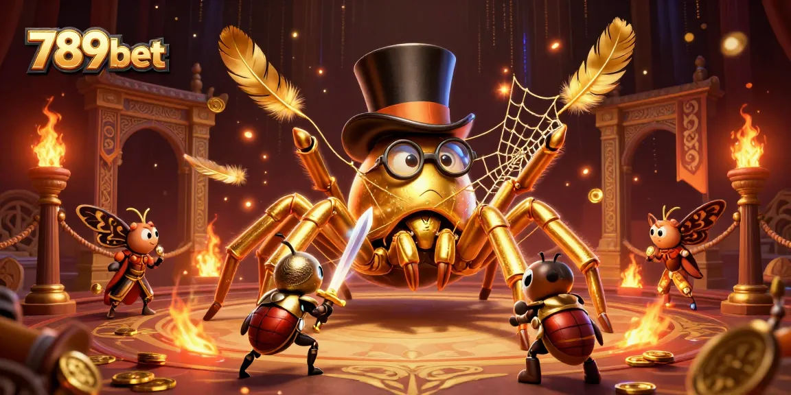 Experience thrilling gaming action at 789bet with a bold golden tarantula and brave beetle knight.