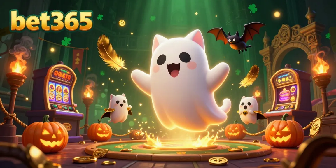 Experience thrilling gameplay with bet365 in this vibrant haunted casino scene.