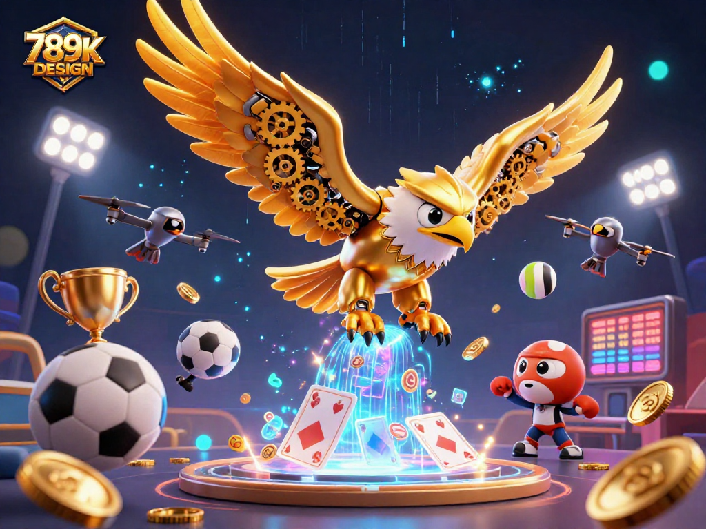 Experience excitement with the 789K DESIGN illustration showcasing dynamic casino action.