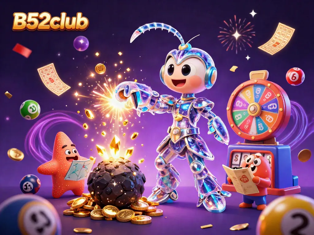 Engaging scene of B52club with vibrant gaming elements and dynamic celebrations.