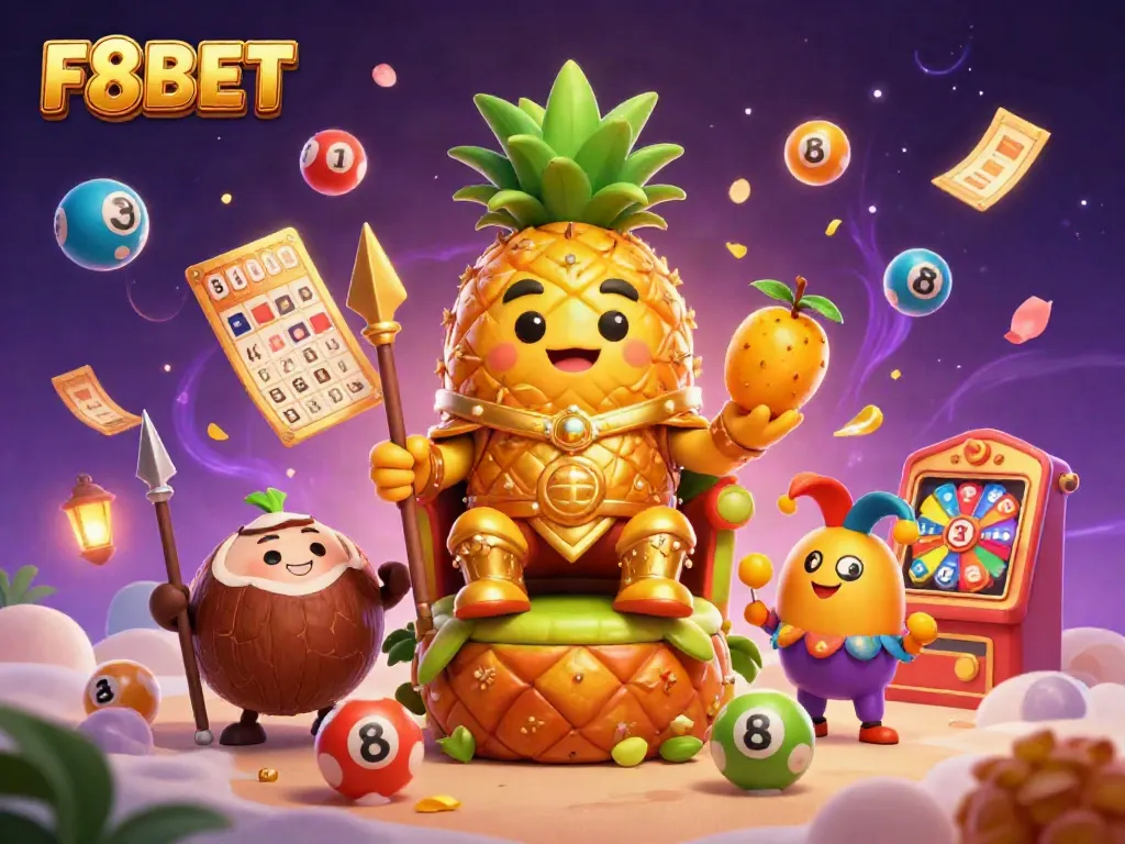 Experience F8BET's dynamic casino atmosphere with vibrant characters and exciting game elements.