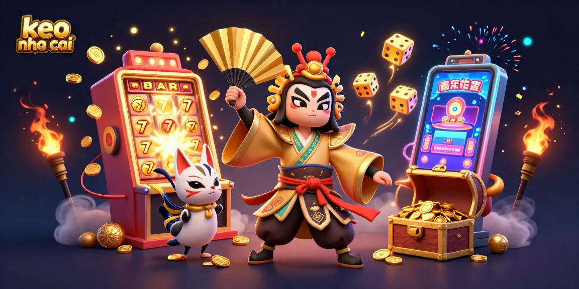 Experience keo nha cai thrills with colorful characters and dynamic casino elements exploding in action.