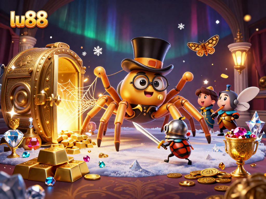 Join the thrilling lu88 casino adventure with a golden tarantula and brave beetle knight.