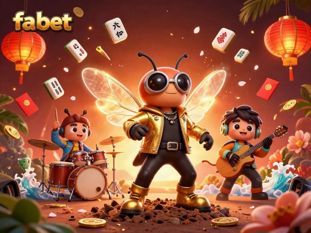Join the upbeat action at fa bet with a vibrant 3D illustration of cartoon characters and gambling elements.