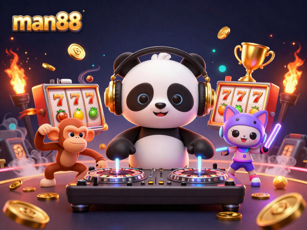 Experience thrilling moments at man88 with vibrant casino gameplay elements and entertaining characters.