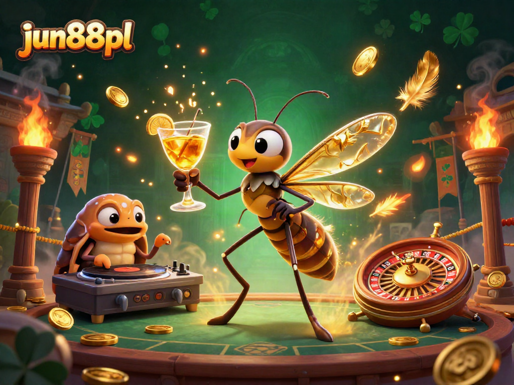 Experience the thrill of jun88pl with our vibrant casino scene featuring unique characters and dynamic gaming elements.