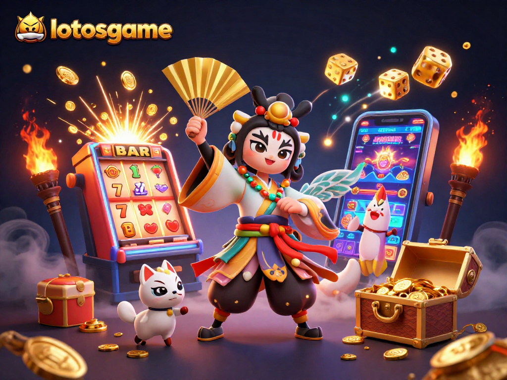 Engage with thrilling gameplay at lotosgame featuring a kabuki warrior and exciting casino elements.