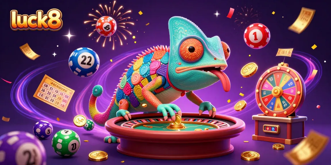 Experience the excitement at luck8 with a vibrant casino theme featuring a chameleon owner and dynamic games.