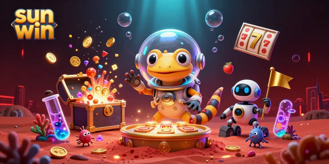 Win big with Sun Win's exciting golden casino adventure featuring vibrant Martian-themed graphics.