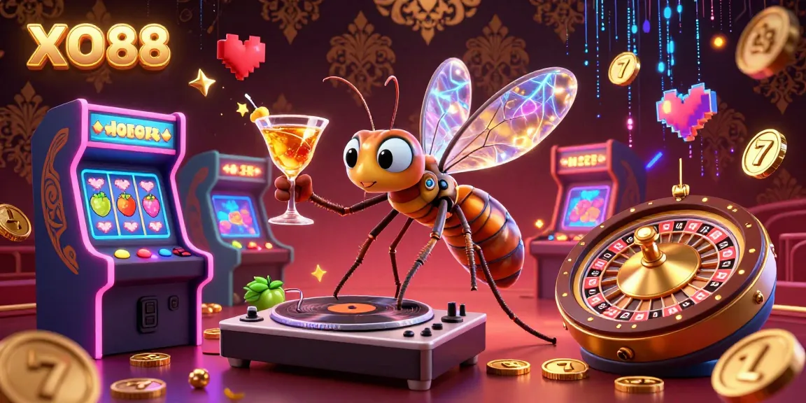Experience the excitement of XO88 with vibrant 3D casino characters and dynamic game elements in this colorful scene.