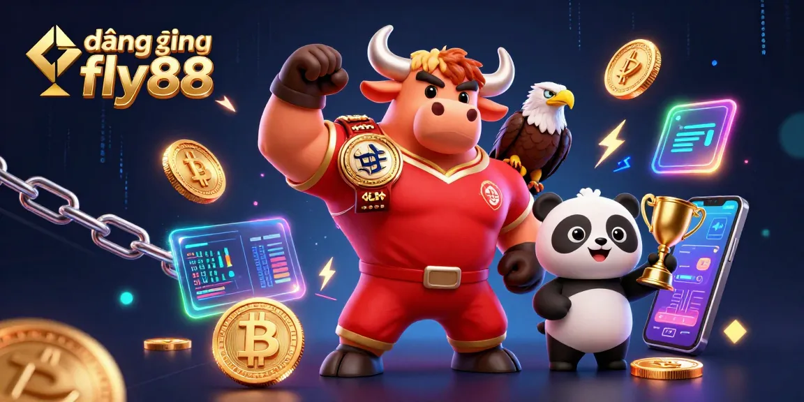 Engage in thrilling experiences at đăng nhập fly88 with a vibrant casino scene featuring a confident bull mascot.