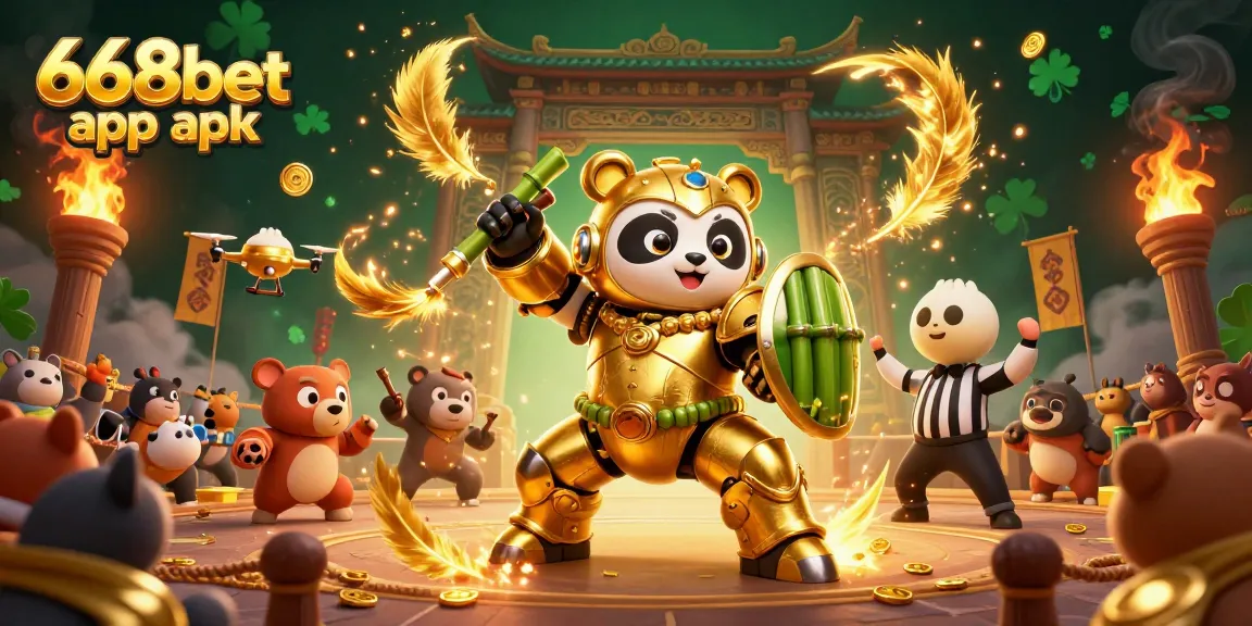 Experience the thrill of the 668bet app apk in this dynamic 3D casino scene filled with action.